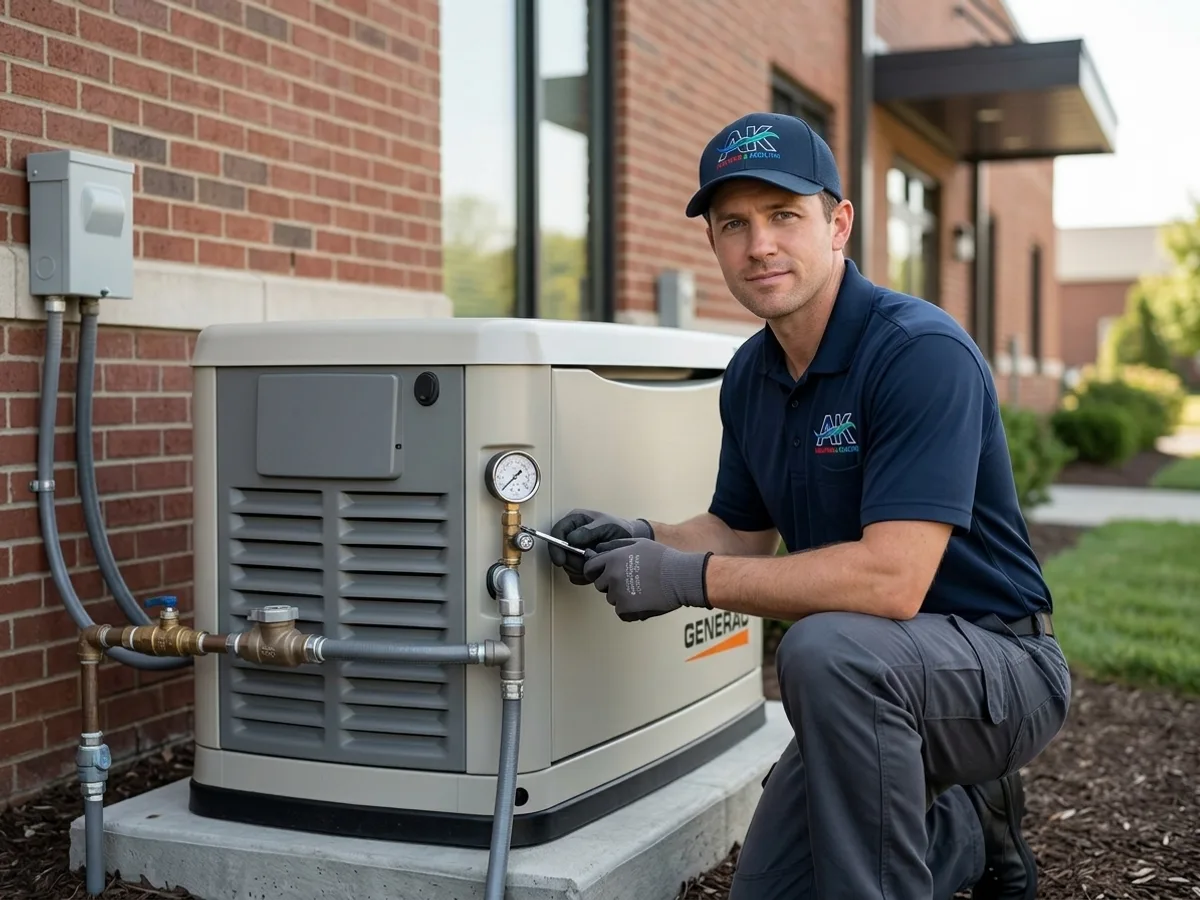Generac commercial standby generator at a Northeast Ohio facility